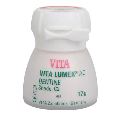 VITA LUMEX® AC Dentine 12g C2 Zahnpulver in weißem Behälter.