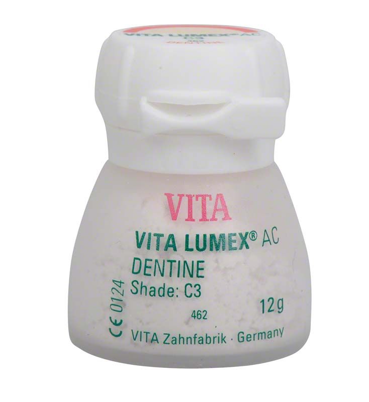VITA LUMEX® AC Dentine 12g C3 Zahnersatzmaterial in Kunststoffbehälter.