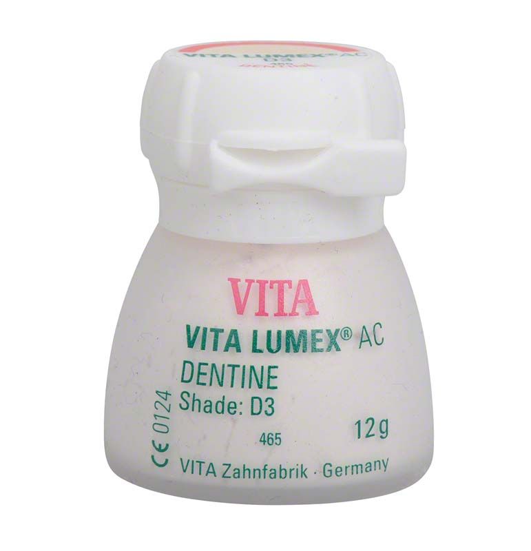 VITA LUMEX® AC Dentine 12g D3 Zahnpulverdose mit Aufschrift.