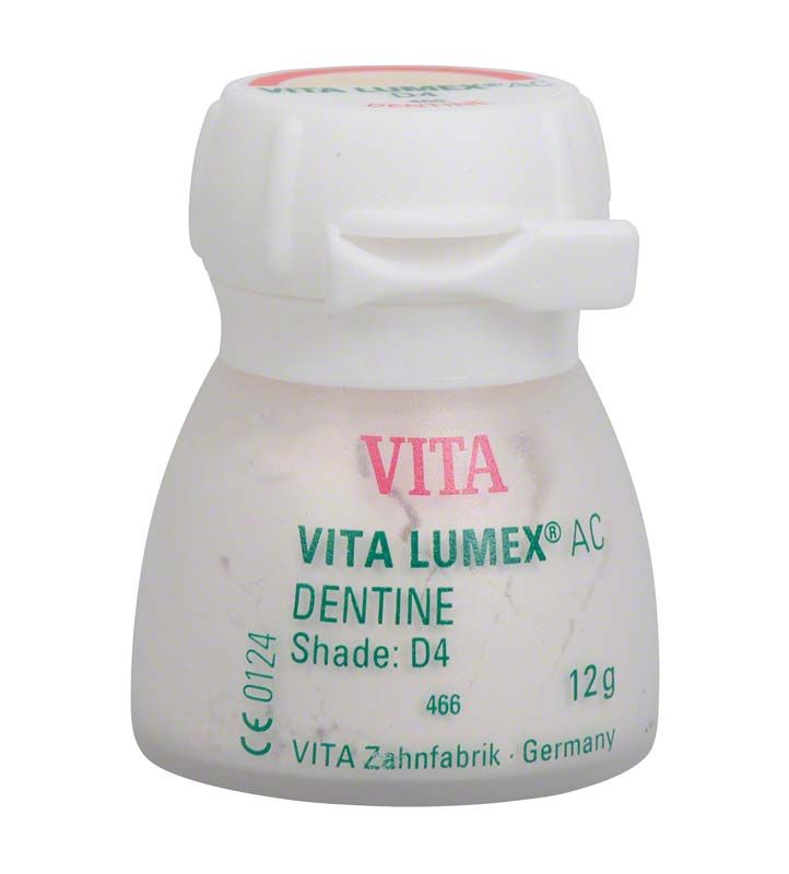 VITA LUMEX® AC Dentine 12g, Farbton D4, Verpackung.