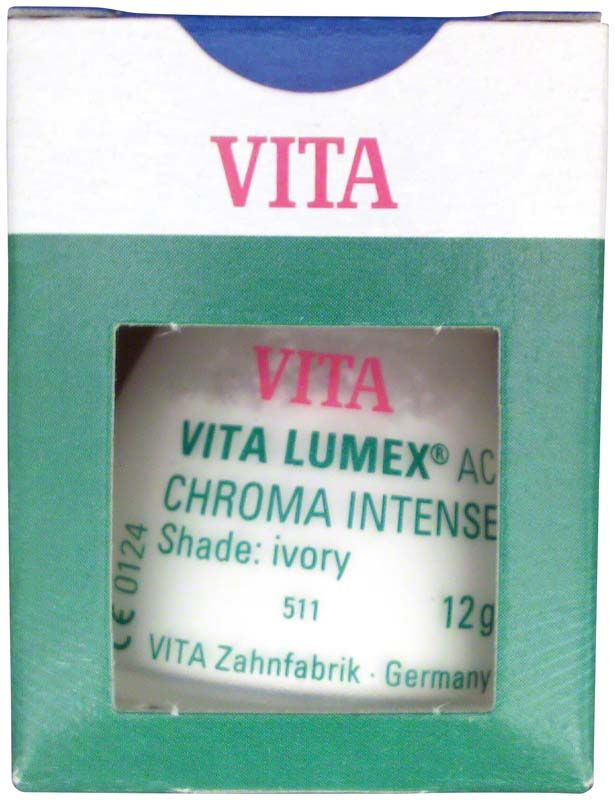 Verpackung von VITA LUMEX® AC Chroma Intense 12g in Elfenbein.