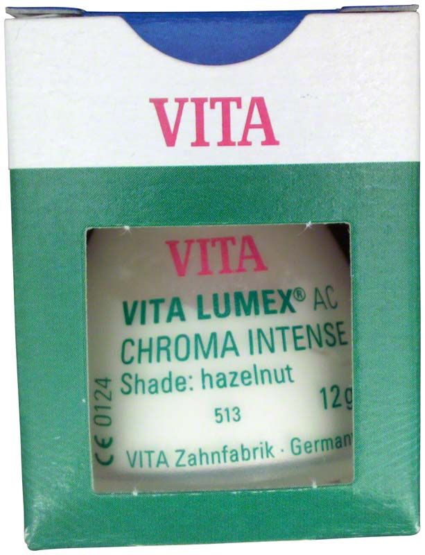 VITA LUMEX® AC Chroma Intense 12g in Haselnussfarbton-Verpackung.