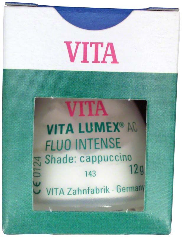 VITA LUMEX® AC Fluo Intense 12g in Farbton Cappuccino in Verpackung.
