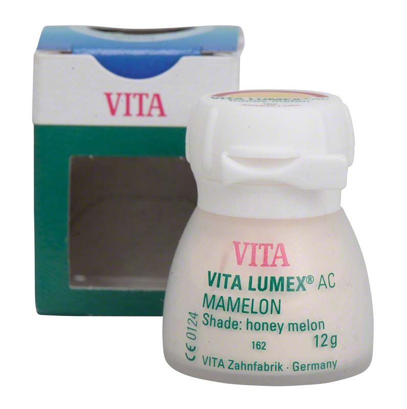 VITA LUMEX® AC Mamelon 12g Flasche vor Verpackung mit Fenster.