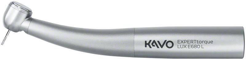 Zahnärztliches Turbinenhandstück EXPERTtorque™ LUX E680 L in silberner Farbe.