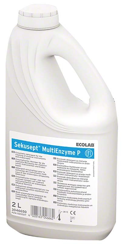 Sekusept™ MultiEnzyme 2l Flasche mit Etikett und Produktinformationen.