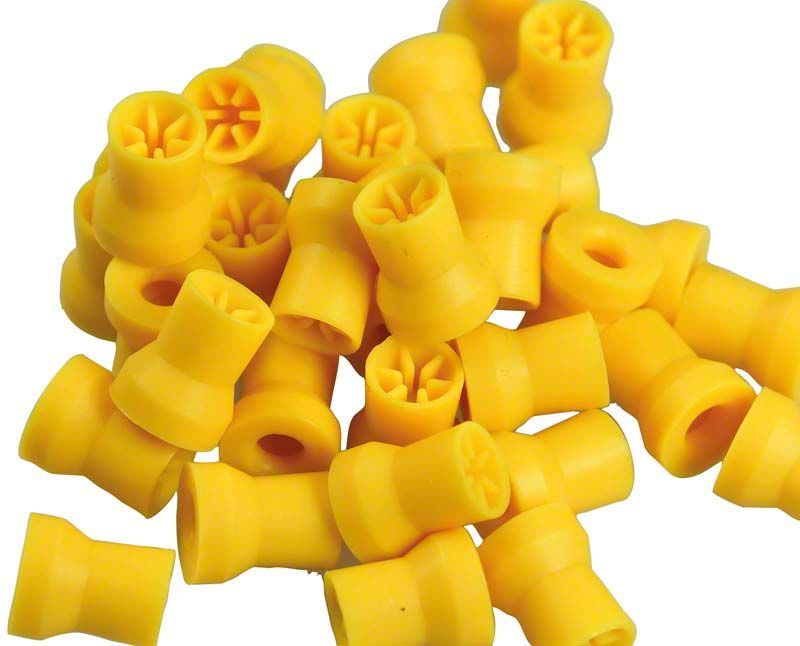 Einweg-Prophy-Cups in ocker, weich und lamellenförmig, 30 Stück.