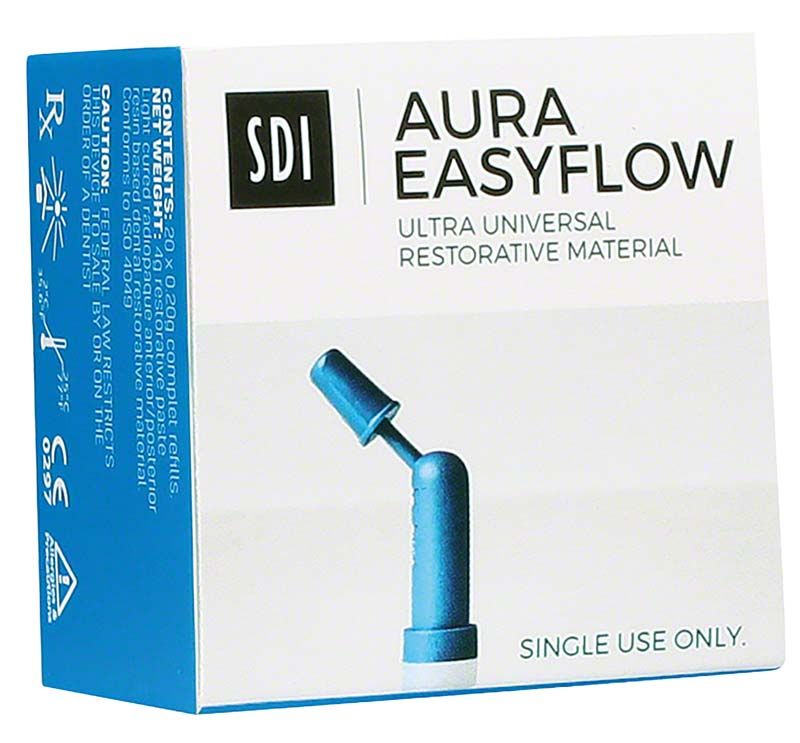 AURA EASYFLOW Compules Ae1 in blauer Verpackung mit Produktinformationen.