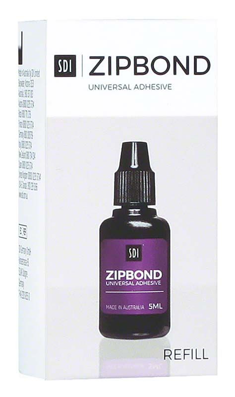 ZIPBOND Universaladhäsiv Nachfüllflasche vor Verpackung mit Produktdetails.