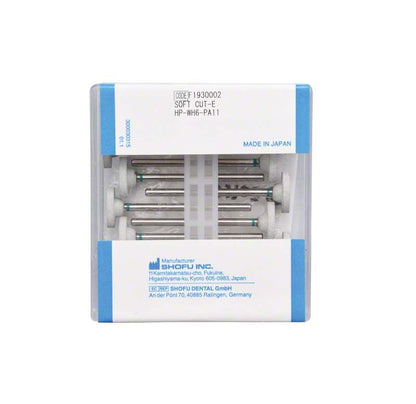 SoftCut-E HP PA Polierer WH6 in Kunststoffverpackung mit grüner Markierung.