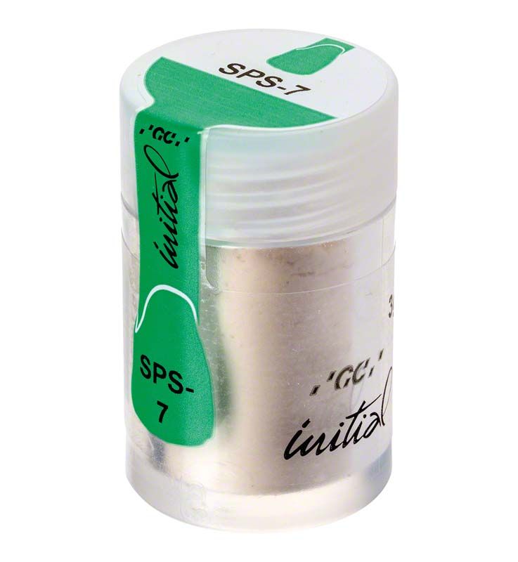 Transparenter Behälter mit Initial™ Spectrum Stain SPS-7 Camel, grüne Etikettierung.