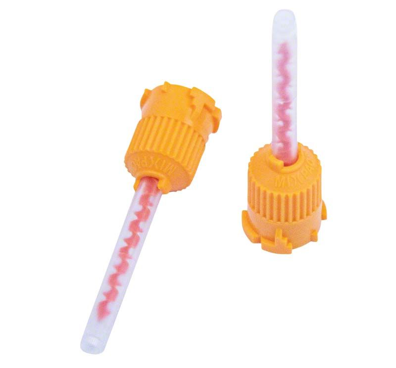 Breite Mischspitzen mit orangefarbenem Schraubverschluss.