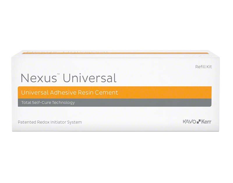 Nachfüllpackung Nexus™ Universal Weiß Opaque mit Produktbeschriftung.