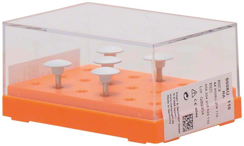 Universalpolierer RA 9508U110 in transparenter Box mit orangefarbenem Boden.