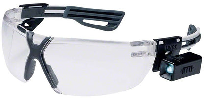 Schutzbrille Hager iSpec® Lux weiß/anthrazit mit integriertem Licht.