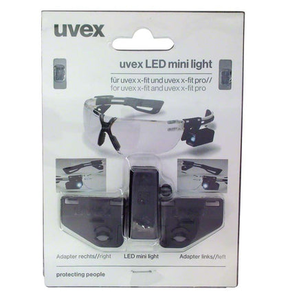 Schutzbrille Hager iSpec® Lux mit LED-Licht und adaptierbaren Seiten.