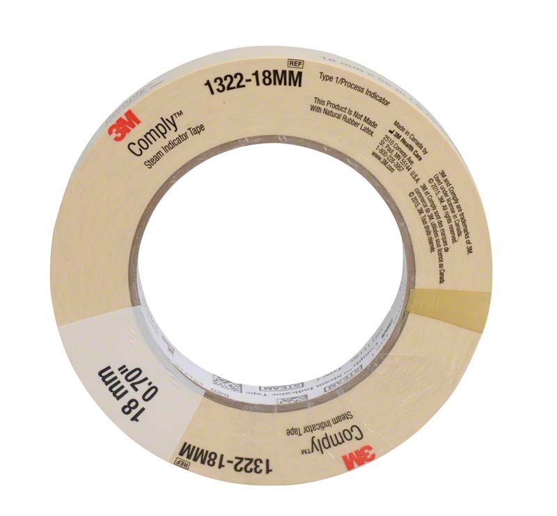 3M™ Comply™ Indikatorband, Rolle mit 18 mm Breite, Dampfsterilisationsindikator.