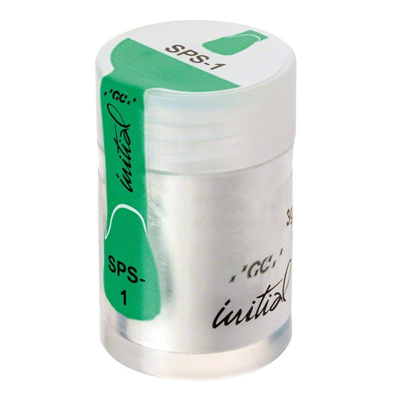 Transparente Dose mit Initial™ Spectrum Stain SPS-1 Ivory white Pulver.