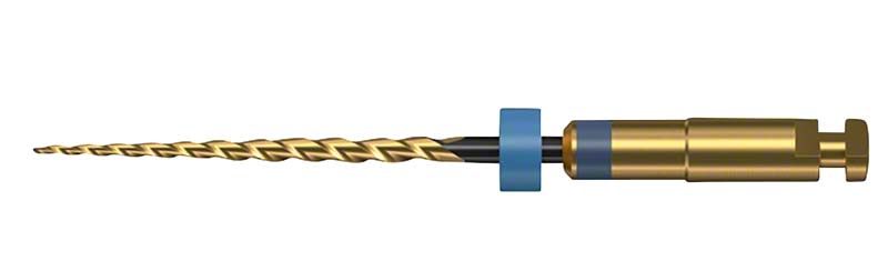 HyFlex™ Remover 30/.07 23mm, Detailansicht der spiralförmigen Spitze und des Schafts.