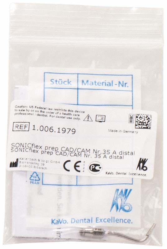 Verpackung der SONICflex prep CAD/CAM Spitze Nr. 35A distal.