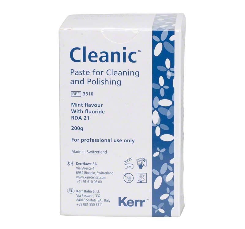 Cleanic™ Prophy-Paste mit Fluorid, 200g Verpackung, geeignet für Zahnreinigung.