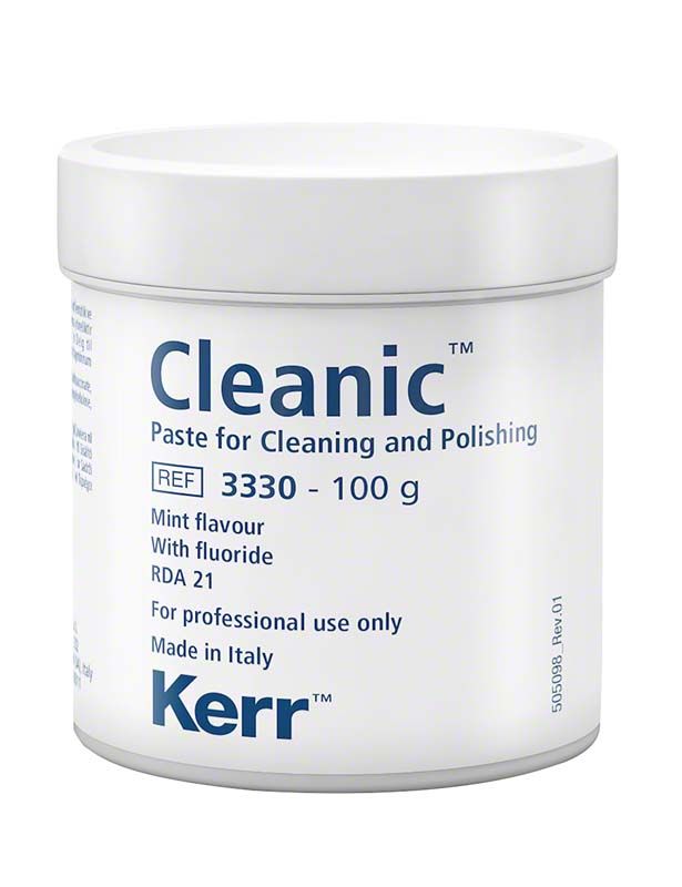 Cleanic™ Prophy-Paste mit Fluorid in weißer Dose, 100 g, Mintgeschmack.