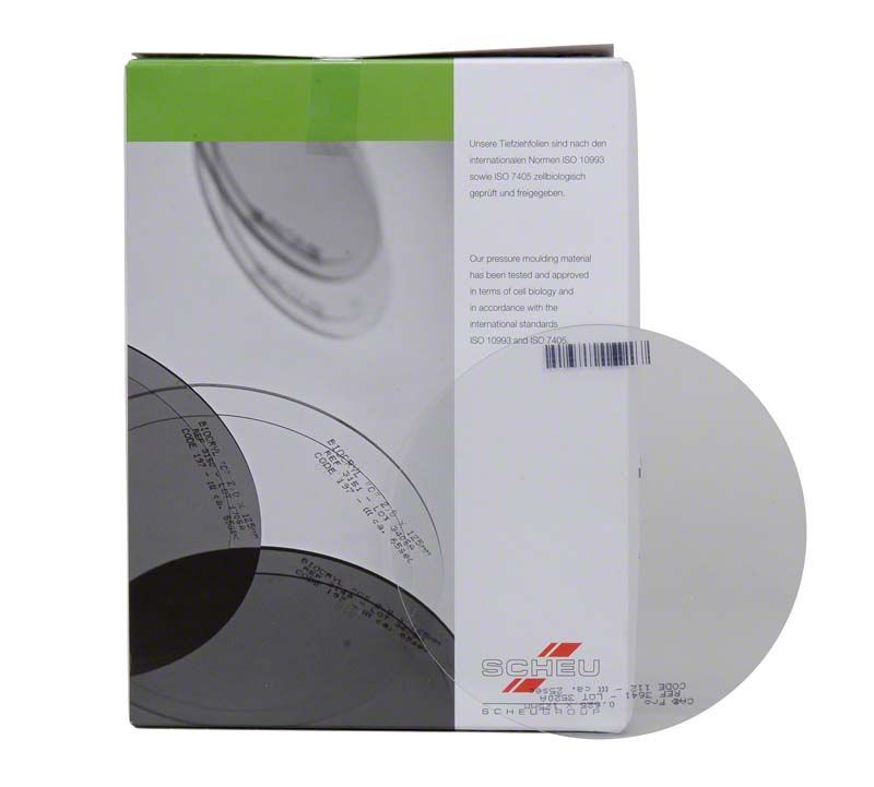 Hochwertige CA® Pro Tiefziehfolien für Clear-Aligner, 10 Stück Verpackung.