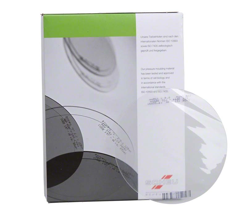 CA® Pro+ Aligner-Folien Ø 125mm mit Verpackung und Produktdetails.