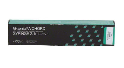 G-aenial™ A'CHORD Spritze A2 Verpackung mit Produktinformationen in Englisch.