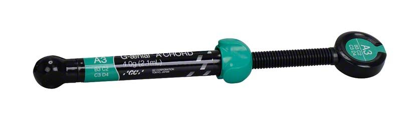 G-aenial™ ACHORD Spritze A3 mit sichtbarer Beschriftung und Farbkodierung.