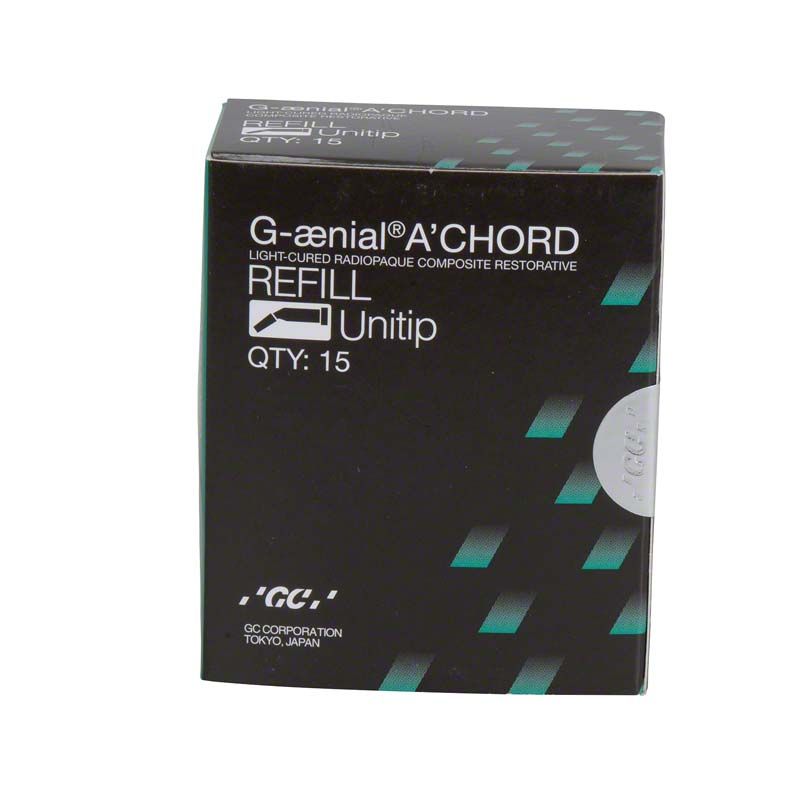 G-aenial™ ACHORD Unitips A2 Verpackung mit 15 Nachfüll-Unitips.
