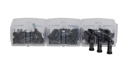 Transparente Aufbewahrungsboxen mit schwarzen G-aenial™ ACHORD Applikationsspitzen.