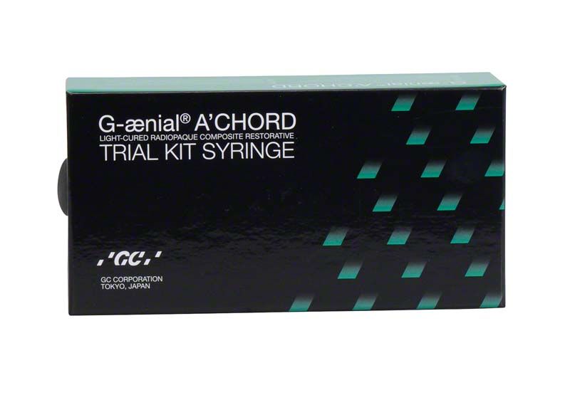 G-aenial™ ACHORD Spritzen Trialkit Kit A Verpackung mit grünem Muster.