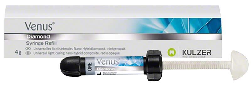 Venus® Diamond ONE Spritze Refill vor Produktverpackung mit blauem Design.
