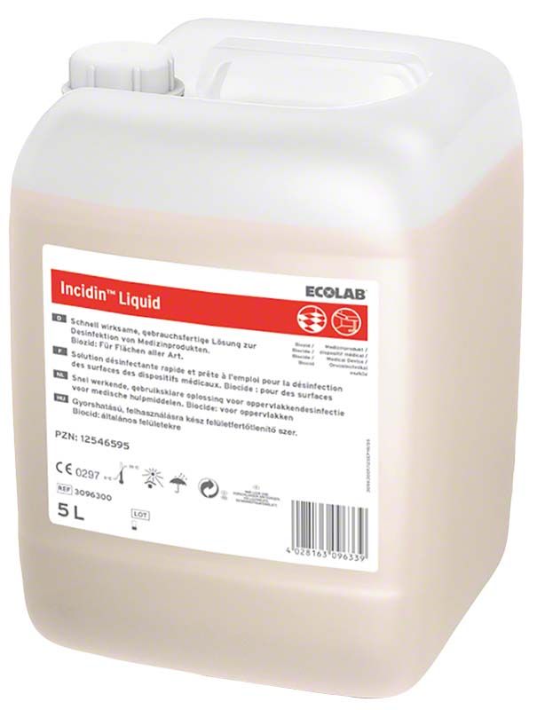 Incidin™ Liquid 5l Kanister mit Etikett für Flächendesinfektion.