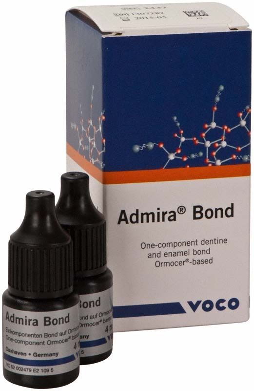 Admira® Bond Flaschen 2 x 4ml mit Verpackung und Produktdetails.