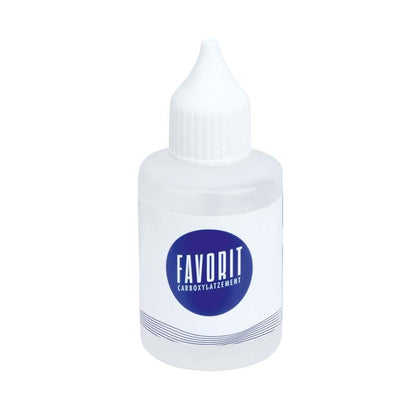 FAVORIT Carboxylatzement 30ml Flüssigkeit in weißer Flasche mit blauem Etikett.