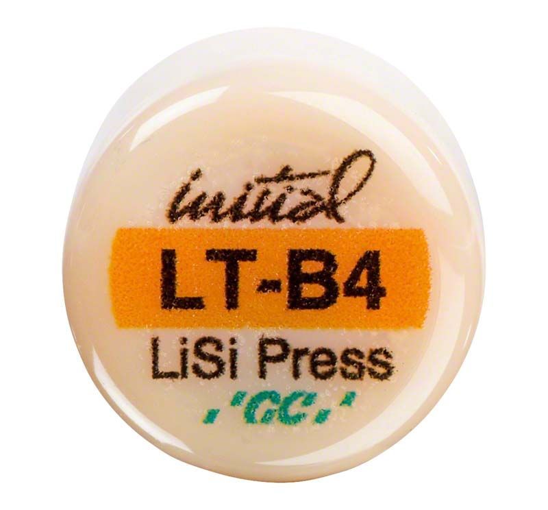 GC Initial™ LiSi Press LT B4 Dentalkeramik in Nahaufnahme.