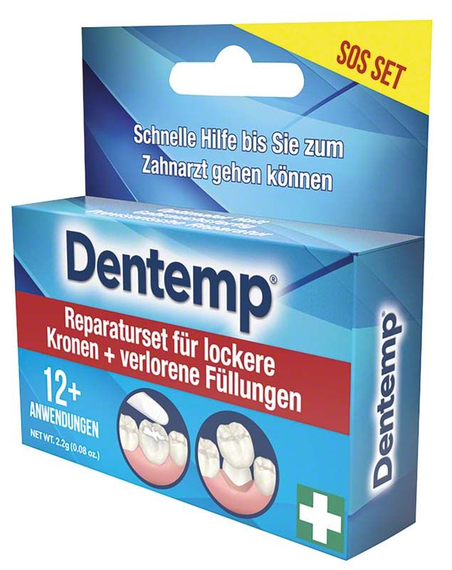 Reparaturset Dentemp® für lockere Kronen und verlorene Füllungen, 12 Anwendungen.