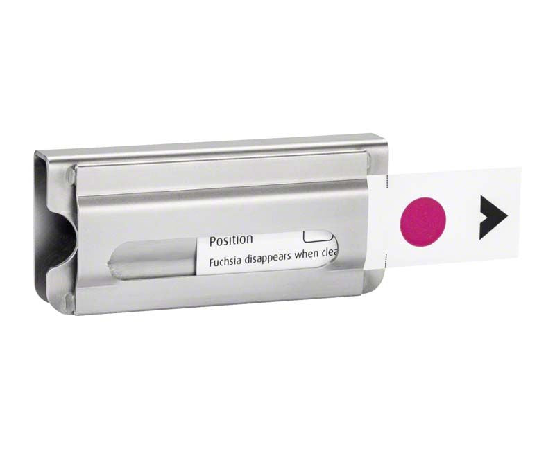 Wash-Sensor RDG Indikator mit fuchsiafarbenem Punkt in Halterung.