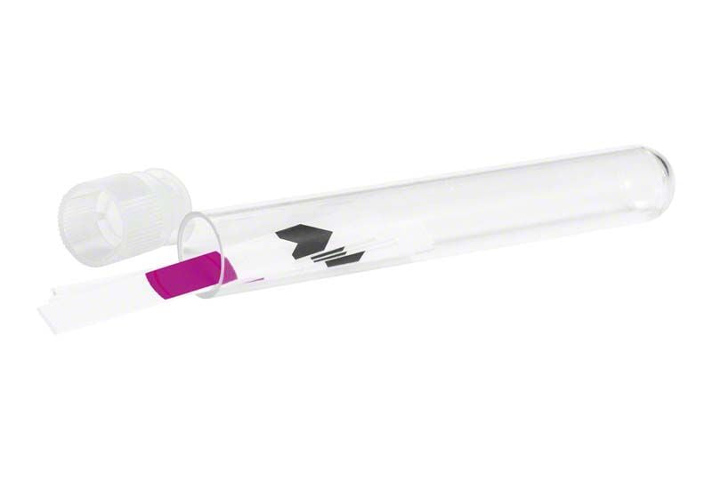 Wash-Sensor H Indikator in transparenter Kunststoffröhre mit Verschluss.