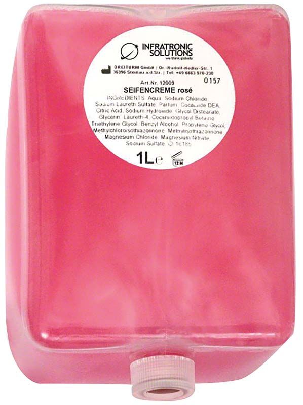 IT Seifencreme Rosé Flasche 1l mit Etikettansicht