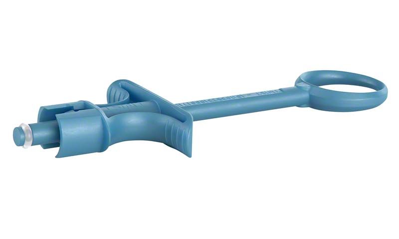 Blaues Ultra Safety Plus Twist Mehrweghandstück für medizinische Anwendungen.