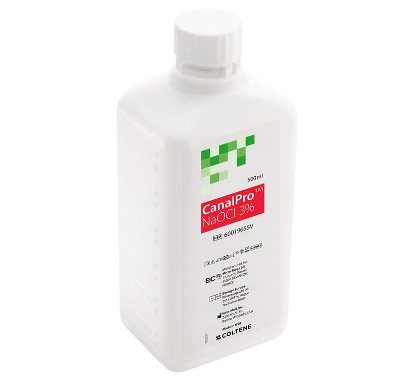 Kunststoffflasche CanalPro™ NaOCl 3% Endodontische Spüllösung 500ml.