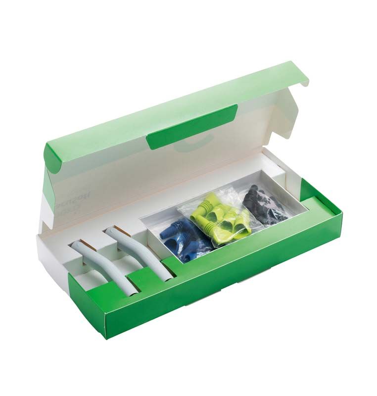 ROEKO VacuSoft Starterset mit bunten Absaugkanülen in geöffneter Verpackung.