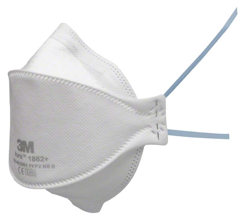 Aura™ Atemschutzmaske 1862+ FFP2 mit elastischen Bändern und Nasenbügel.