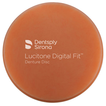 Lucitone Digital Fit™ Denture Disc 35mm in Original Opaque mit Logo-Aufdruck.