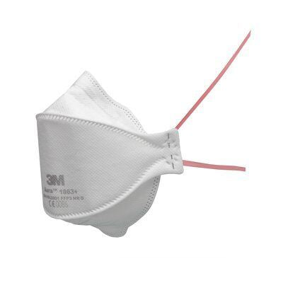 Aura™ Atemschutzmaske 1863+ FFP3 mit elastischem Band und 3M-Logo.