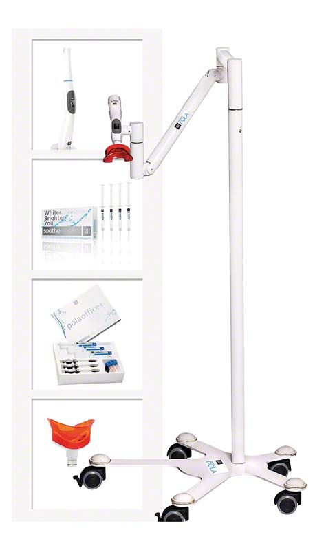 Bleaching-Paket-Set mit mobilem Ständer und Aufhellungszubehör.