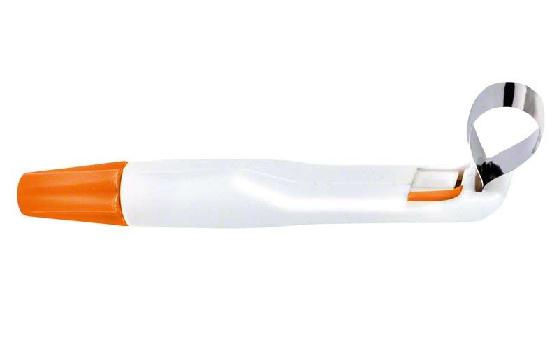 Pro-Matrix® 6mm Curved Wide Band mit orange-weißem Halter.